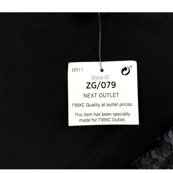 NEXT Black Silver Sequins Sleeveless Mini Party Dress Womens Plus Size 16 - Picture 4 of 7